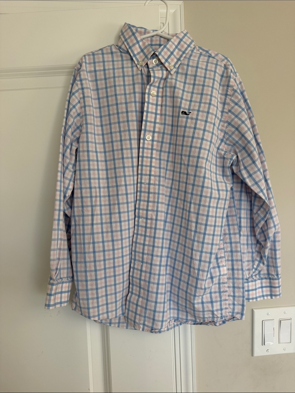 Vineyard Vines Light Blue & Pink Plaid Button-Down Shirt